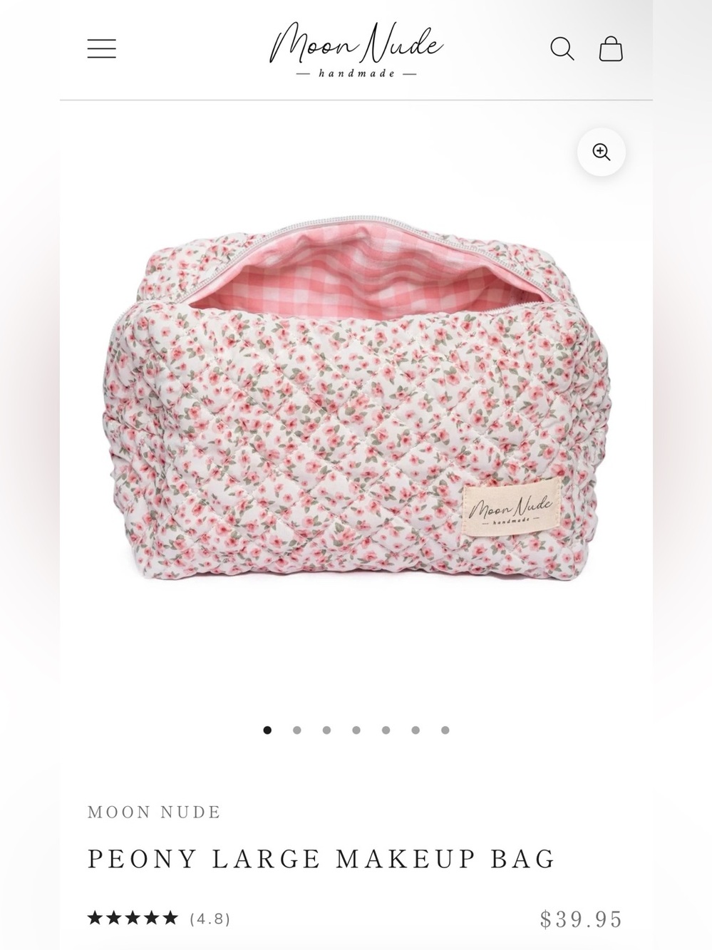 Moon Nude Peony Large Makeup Bag